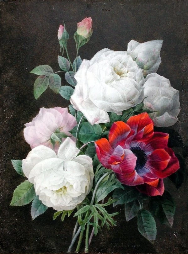Bouquet di rose e anemoni